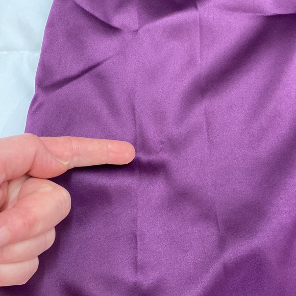 Couture by Twelve Shift Dress M/L Purple Satin Shine Fairy Coquette Retro FLAW - Picture 4 of 13